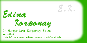 edina korponay business card